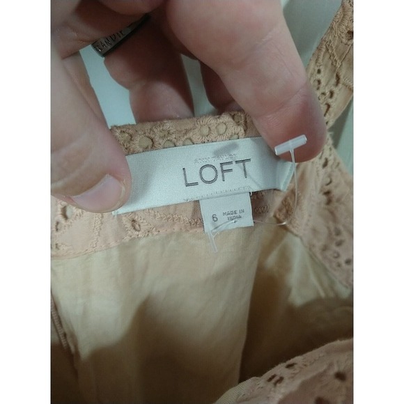 Loft Striped Lace Knee Length Tank Dress. Size 6 - Picture 6 of 10